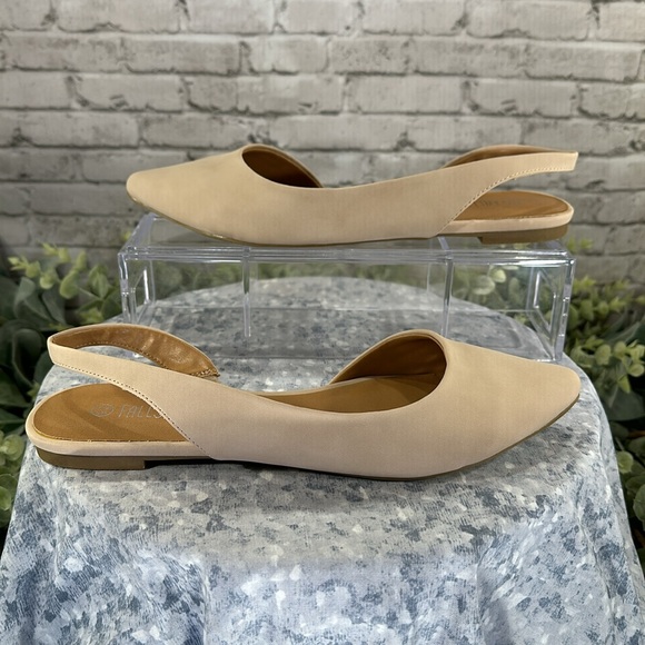 Falls Creek Nova Beige Pointed Toe Cutout Sling Back Dress Flats WMS 7.5M✨NWOT✨ - Picture 6 of 9